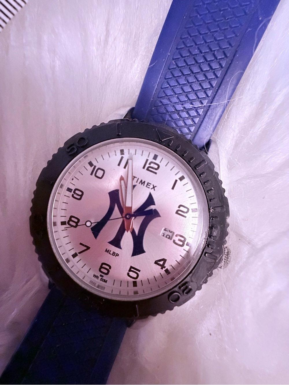 Timex Men’s Yankees Blue Strap Watch with Black Bezel